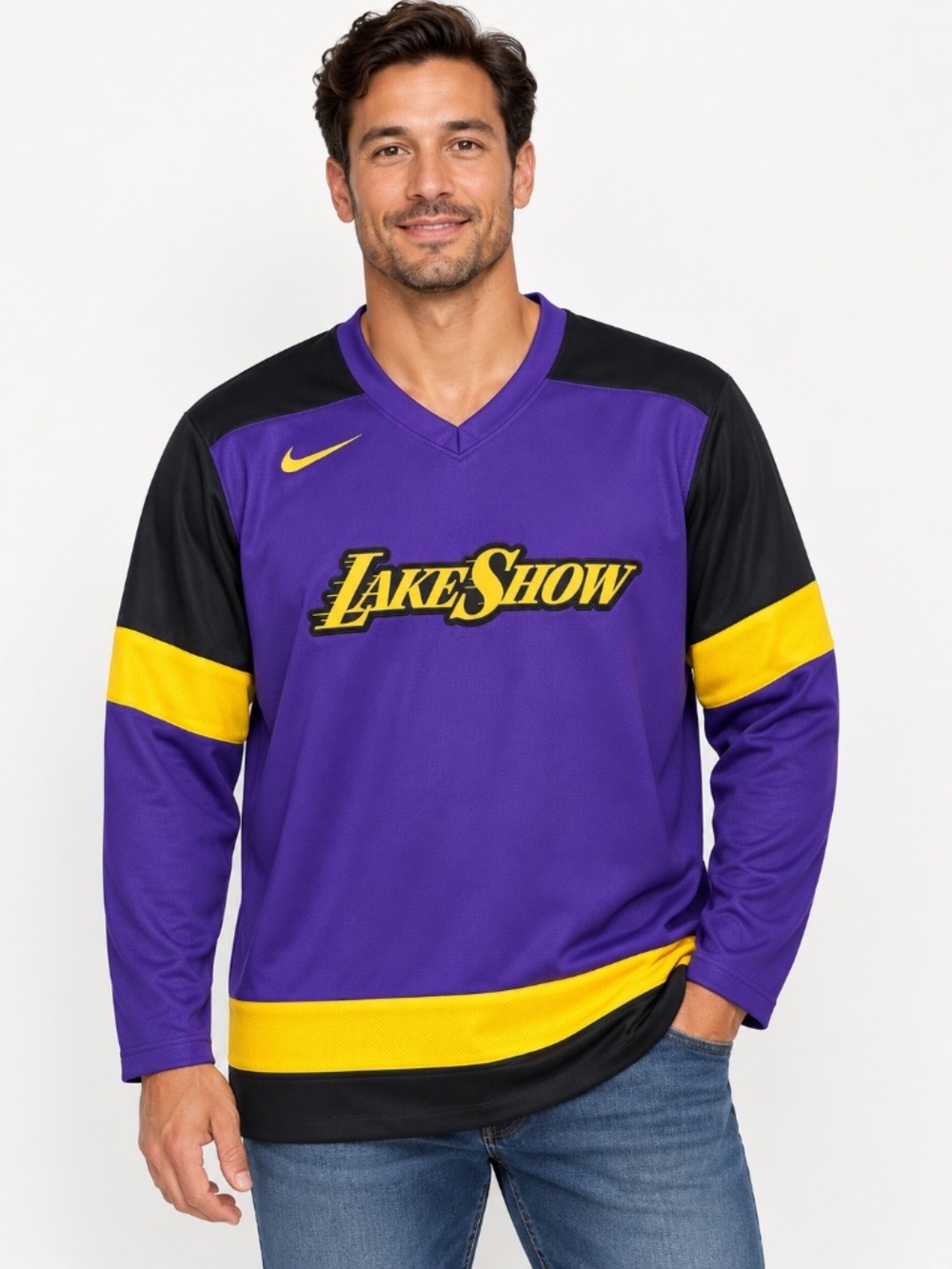 Nike NBA Lakers Lake Show Dri-FIT Long Sleeve Purple 2XL